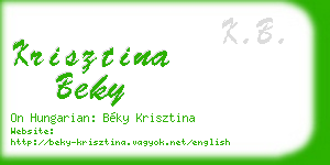 krisztina beky business card